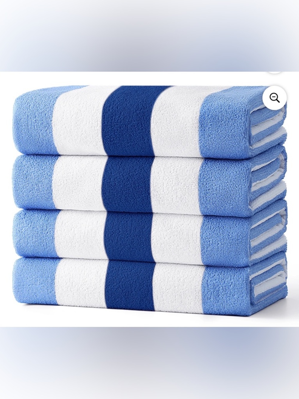 4 Pack Cabana Stripe Beach Towels, 60x30 inches